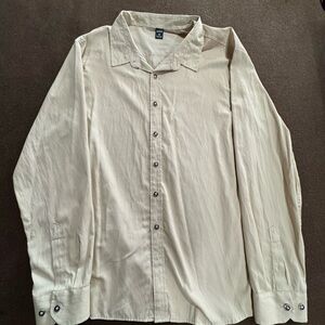 SHEIN Men's Light Tan Casual Button-Down Shirt